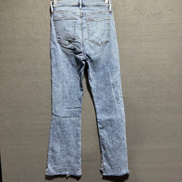 LOFT The Kick Crop Raw Hem High Rise Jeans Light Wash Women's Size 2/26 - Picture 7 of 10